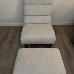 Living Spaces Accent Chair and Ottoman 