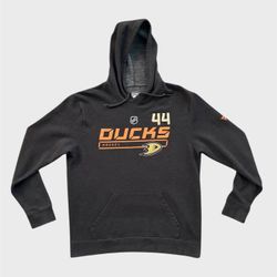 Anaheim Ducks Rob Niedermayer gray NHL Hockey hoodie sweatshirt Size Large 22x28