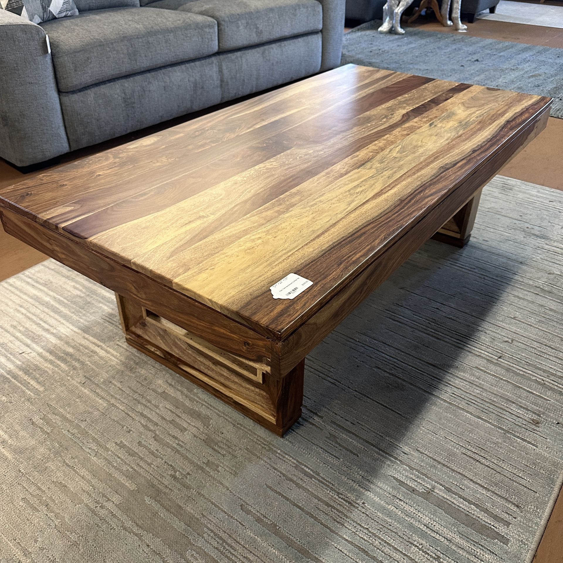 Two Tone Hardwood Coffee Table