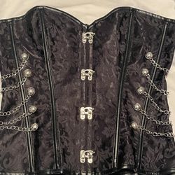 Black Corset With Chain Accents