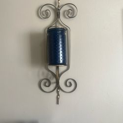 2 Wall Sconce, Gold And Navy Blue Set Of 