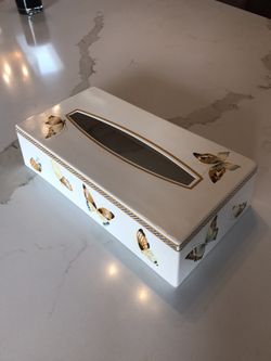 Vintage Butterfly Motif Kleenex Tissue Box Holder