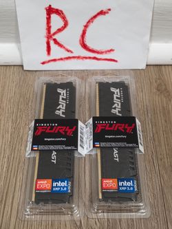 (2) Kingston Fury 16GB (1x16GB) 6800MT/s DDR5 CL34 - KF568C34BBE-16 pair