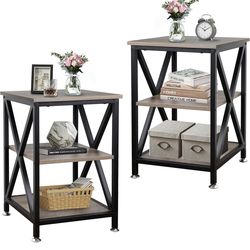 End Tables Living Room Set of 2