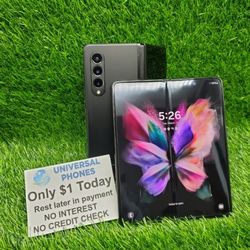 Samsung Galaxy Z Fold 3 Unlocked, FREE Smartwach/ Headphones. Pay $1 Today Rest in payments. NO CREDIT NEEDED FINANCING