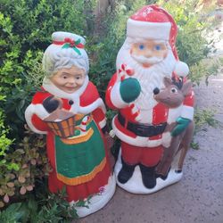 Blow Mold Blow Molds Mr And Mrs Santa Claus Outdoor Home Decor Decoration