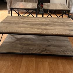coffee table with 2 end tables