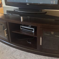 Television Stand Brown Oak Wood 