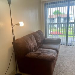 Loveseat Sofa and IKEA lamp