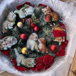 Christmas Cat Wreath 