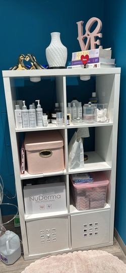IKEA KALLAX 8-Cube Shelf – White - 30 1/8” W × 57 5/8” H