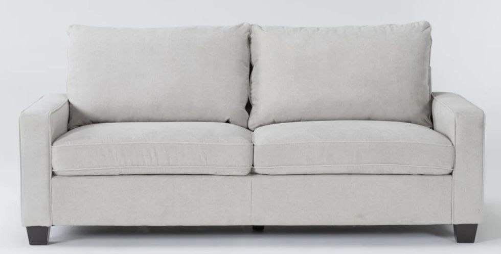 Beige Fabric 80" Sofa | Track Arms