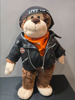 Harley Davidson Build A Bear Monkey (Retired) w/Leather Jacket Bandana