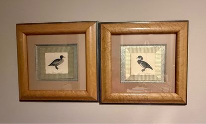 Pair Kinder-Harris “Game Ducks” Framed Bird Art 19×20 – $95