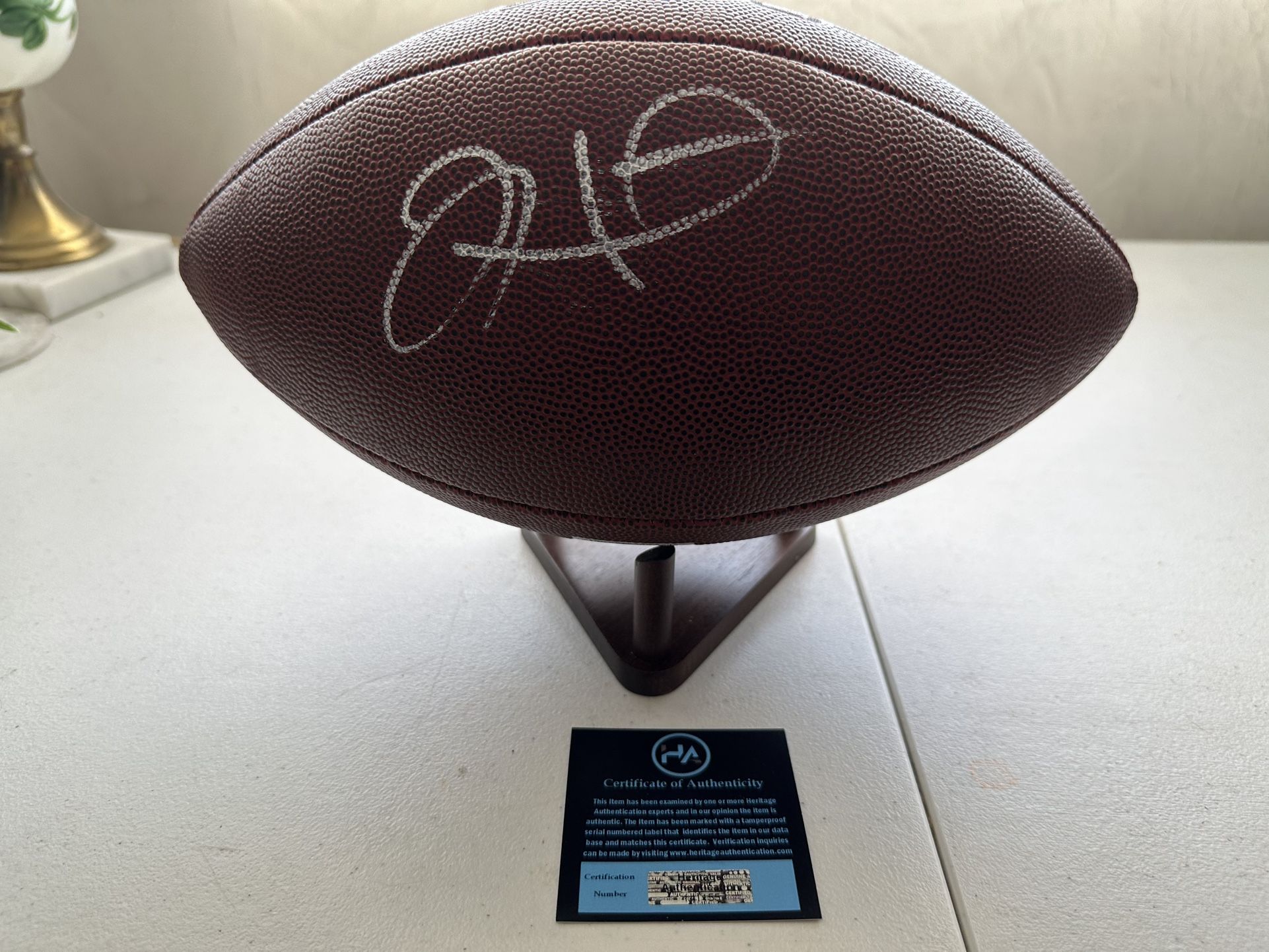 JALEN HURTS SIGNED FULL SIZE AUTOGRAPHED FOOTBALL PHILADELPHIA EAGLES W/COA  654