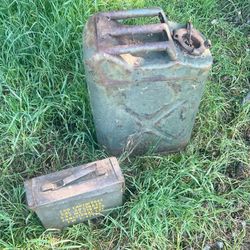 Old Military Gas Can And Ammo Box