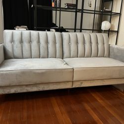 Like New Grey Velvet Sofa