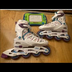 Rollerblades adjustable size 2-5, fit shoe size 2, 3, 4, 5