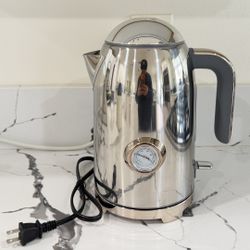 *Brand new* SUSTEAS Electric Kettle - 57oz Hot Tea Water Boiler with Thermometer, 1500W Fast Heating Stainless Steel Pot, Cordless LED Indicator, Auto