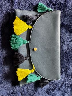 Blue clutch purse