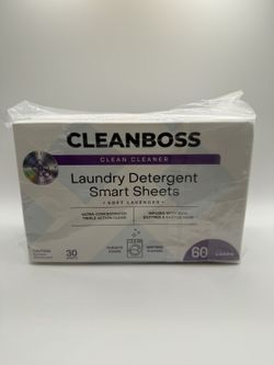 CleanBoss Laundry Detergent Sheets Soft Lavender 60 Loads 2 Pack