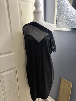 Chic Black One-Shoulder Mesh Panel Bodycon Dress
