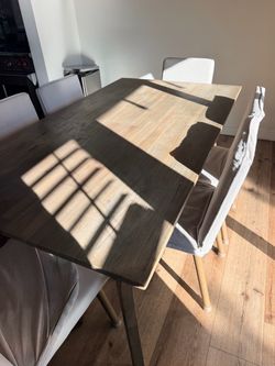 Wood Top Dining Table + Chairs