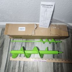 TCBWFY 2 Pack Garden Auger Drill Bit for Planting,3.5"x16" & 1.6"x16.5" Rapid Planter Bulb&Bedding Plant Auger,Earth Drill for 3/8" Hex Drive,Fence Po