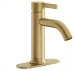 Glacier Bay Ryden Single Hole Single-Handle Bathroom Faucet in Brushed Gold