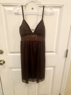 Elegant Brown Sleeveless Dress
