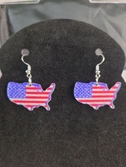 American Flag Danglee Hook Earrings