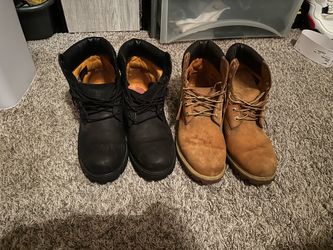 Black and brown timberland boots
