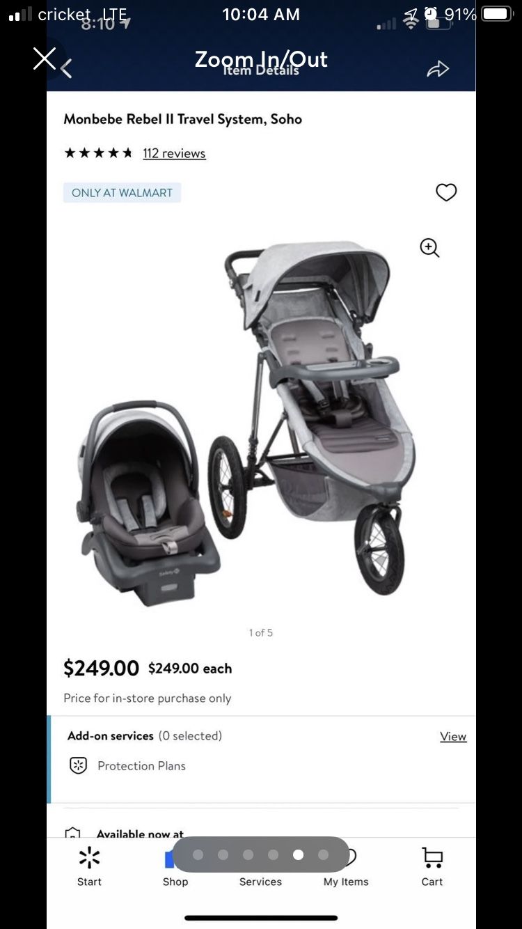 Monbebe Travel Jogging Stroller And Carseat Set