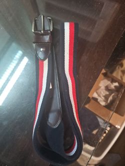 GENIUNE LEATHER BELT MENS 42-44 BROWN TOMMY HILFIGER A1