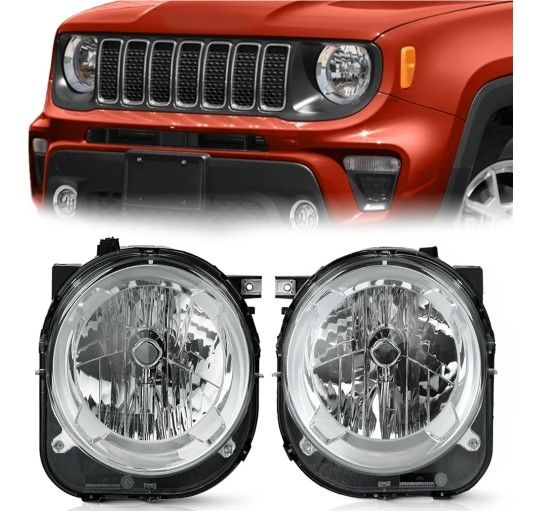 Headlight Assembly for Jeep Renegade 2015-2018 Halogen Type Head Lamp Replacement