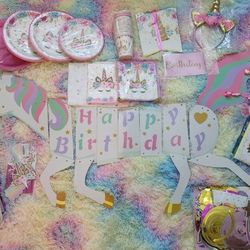 Unicorn Party Supplies  $25 OBO