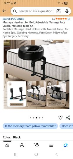 Massage Headrest for Bed, Adjustable Massage Face Cradle, Massage Table Kit Portable Massage Head Holder with Armrest Panel, for Home Spa, Sleeping Ma