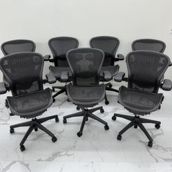LIKE NEW MILLER CLASSIC AERON OFFICE CHAIR SIZE B WITH LUMBAR SUPPORT PAD $425 EACH