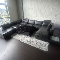 Modern  Leather Sectional 