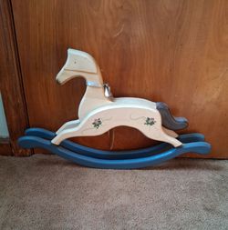 Hand painted wooden rocking horse