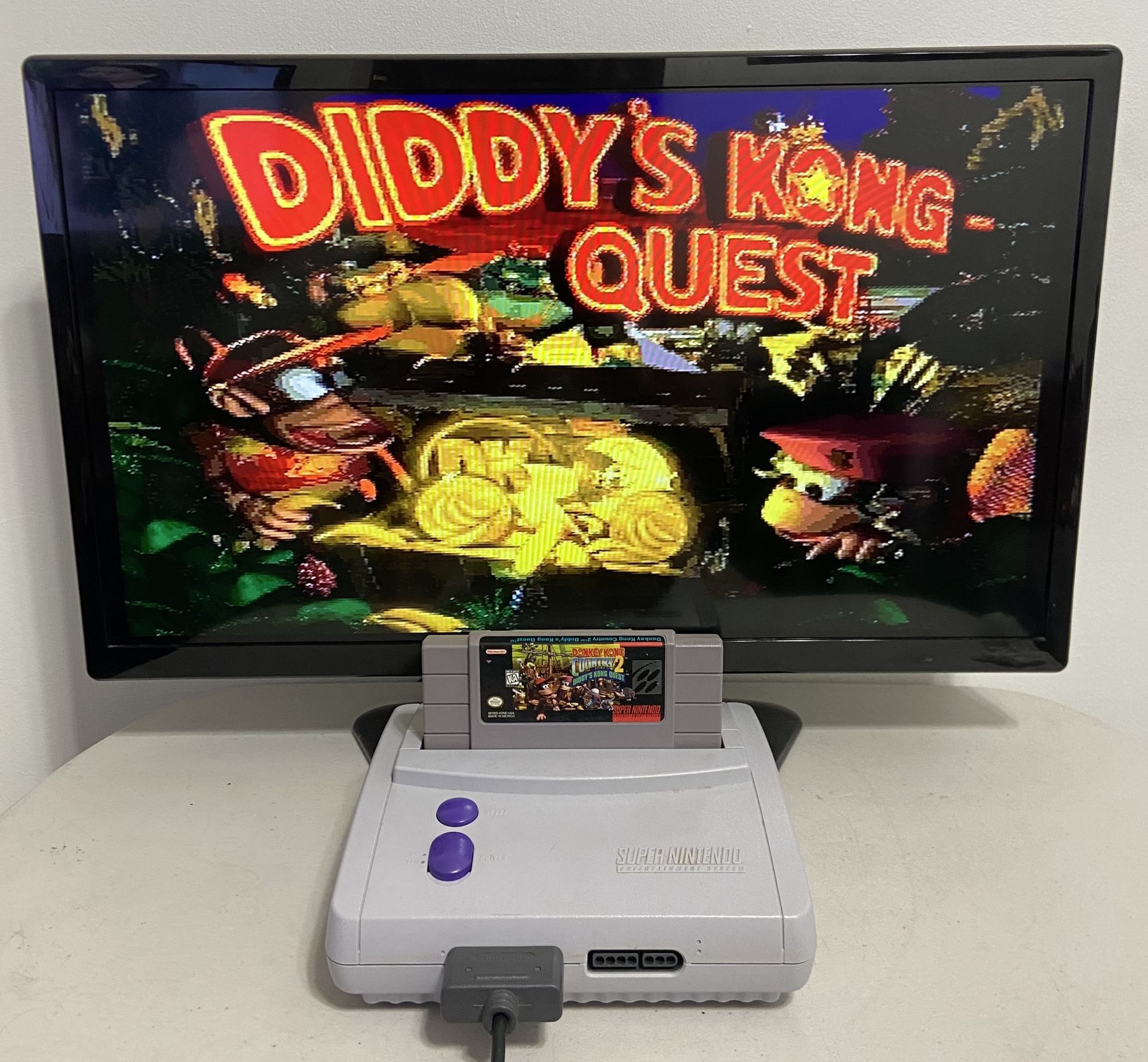 Súper Nintendo SNS-101 Snes Jr Control w/4 Vidio Game Tested Works. (#115)