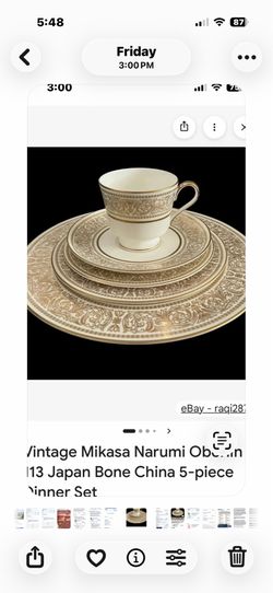 2 Perfect Mikasa Vintage fine bone china set