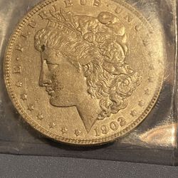 AU 1902-P Morgan Silver Dollar About Uncirculated