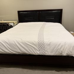 King size leather head board and frame