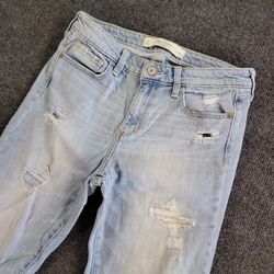 Abercrombie & Fitch Women's Jeans Light Wash Size 27 Mid Rise Distressed