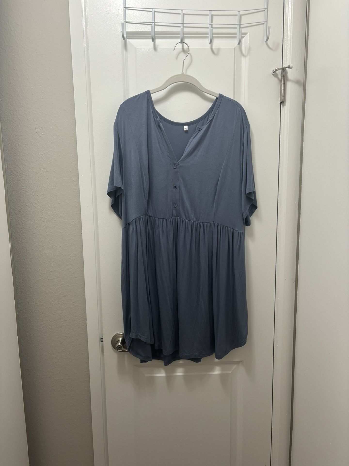 Blue Gray Babydoll Tunic
