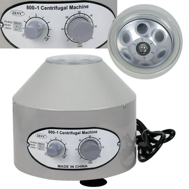 Electric Lab Laboratory Centrifuge Machine PRO Desktop Lab Medical Practice w/Timer and Speed Control - Low Speed - 4000 RPM - Capacity 20 ml x 6-110v