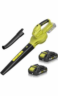 Leaf Blower, 20V Cordless Blower with 2 x 2.0Ah Battery, Electric Leaf Blowers for Lawn Care, 350 CFM 150 MPH Battery Powered Leaf Blower, for Patio, 