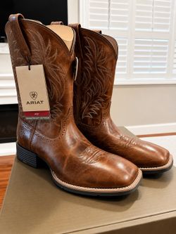 Ariat Men's Sport Western Wide Square Toe Boots Dark Tan US 12