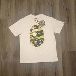 Bape White Green Camo Tee 